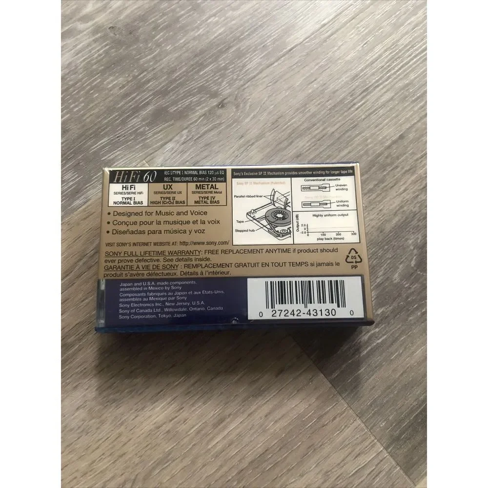 New SONY HiFi 60 Minute  Normal Bias Cassette Tape Sealed
